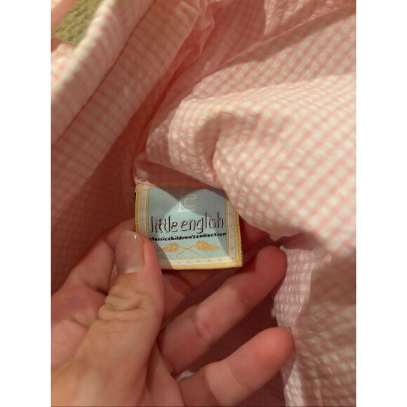 Little English Gingham Seersucker Smocked Bunny Tote - Picture 5 of 7